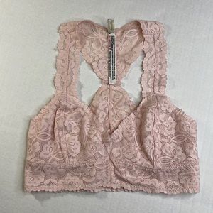 Free People Intimately Free People Galloon Lace Racerback Pink Bralette Size S